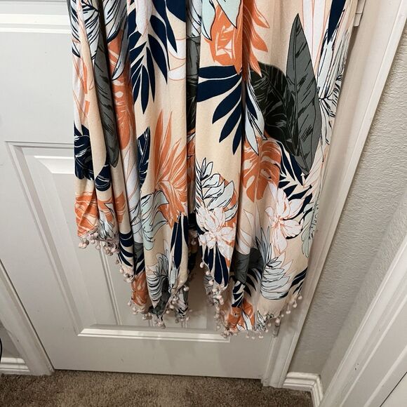 Goa Beachwear by Japna Womens Floral Tropical Maxi dress Size L Beach Cruise - Picture 3 of 9